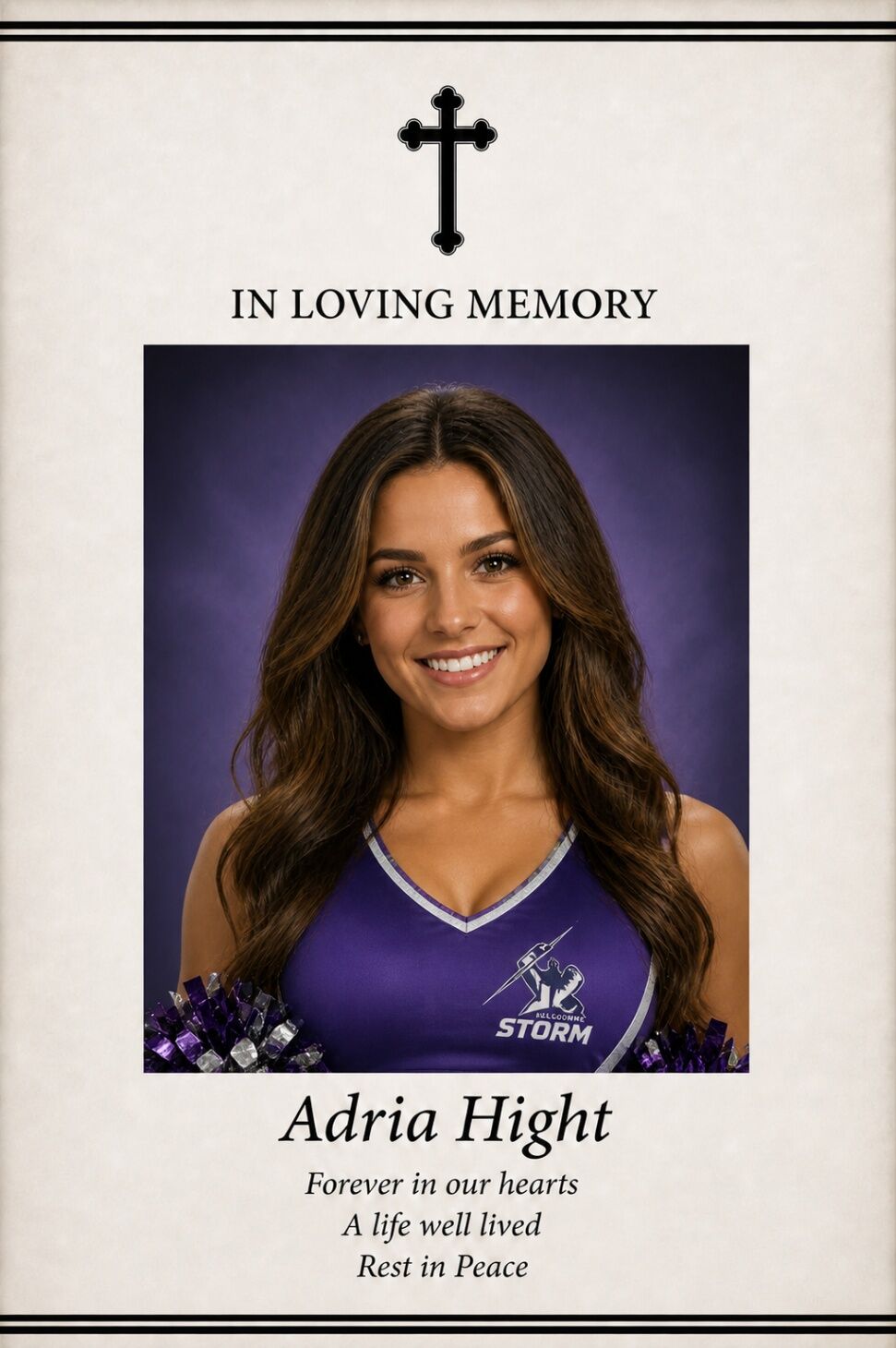 A STOLEN SPARK: MELBOURNE STORM MOURNS THE PASSING OF BELOVED CHEERLEADER AND DEVOTED MOTHER
